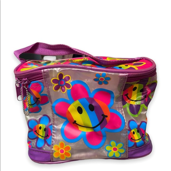 VINTAGE Lisa Frank Flowerpower Lunch Box Makeup Bag Y2K - Picture 3 of 5